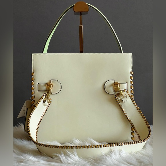 💰SOLD - 146390 - Tory Burch Small Lee Radziwill Whipstitch Double Bag - Picture 10 of 16